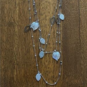 Elegant Silver Leaf Necklace